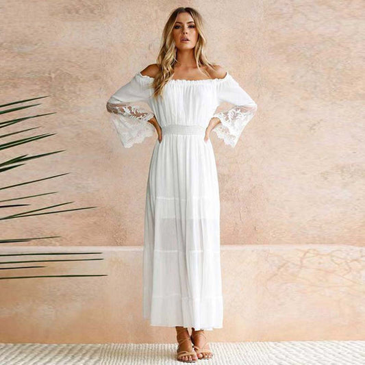 Bohemian Midi Dress in White