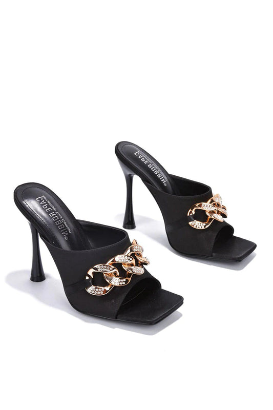 Cape Robbin Disteny Sexy Stiletto High Heels for Women, Square Open Toe Shoes Heels