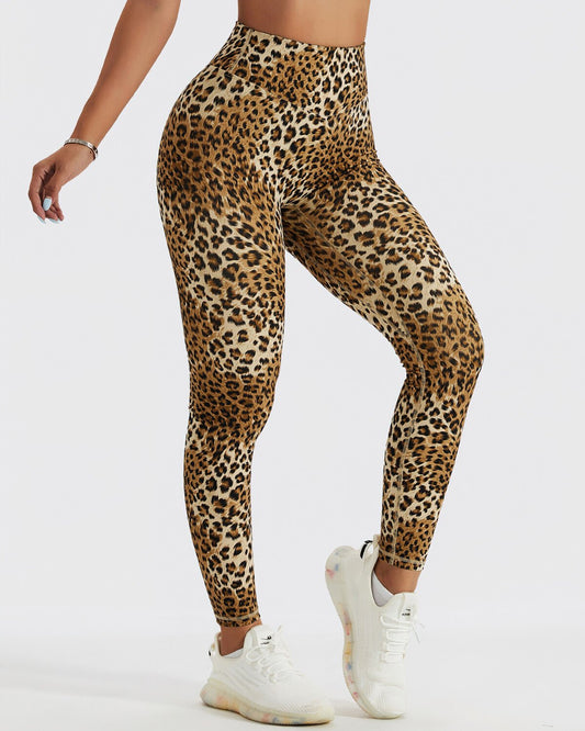 Leopard Print Seamless Scrunch Leggings