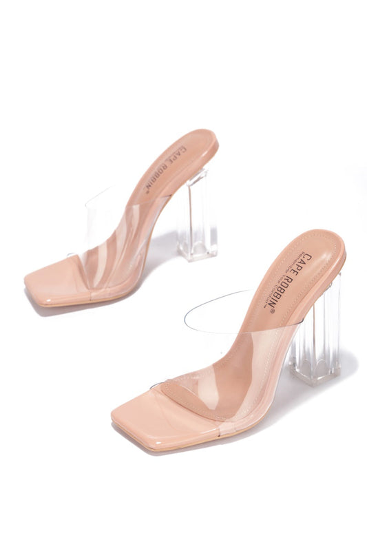 Cape Robbin Edna Clear Mule Heels
