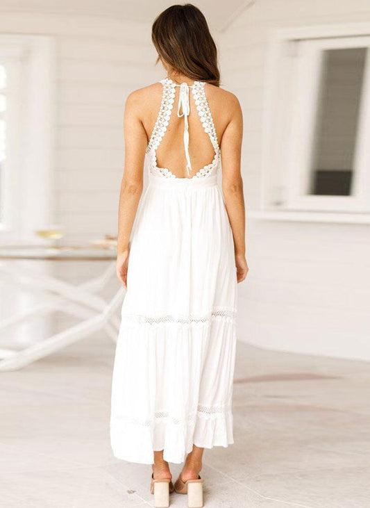 Long Boho Strapless Dress